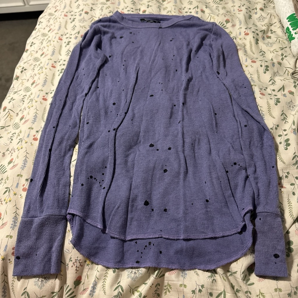 Michael Lauren Lavender Distressed long sleeve